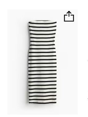 H&M Black and White Horizontal Stripe Maxi Skirt